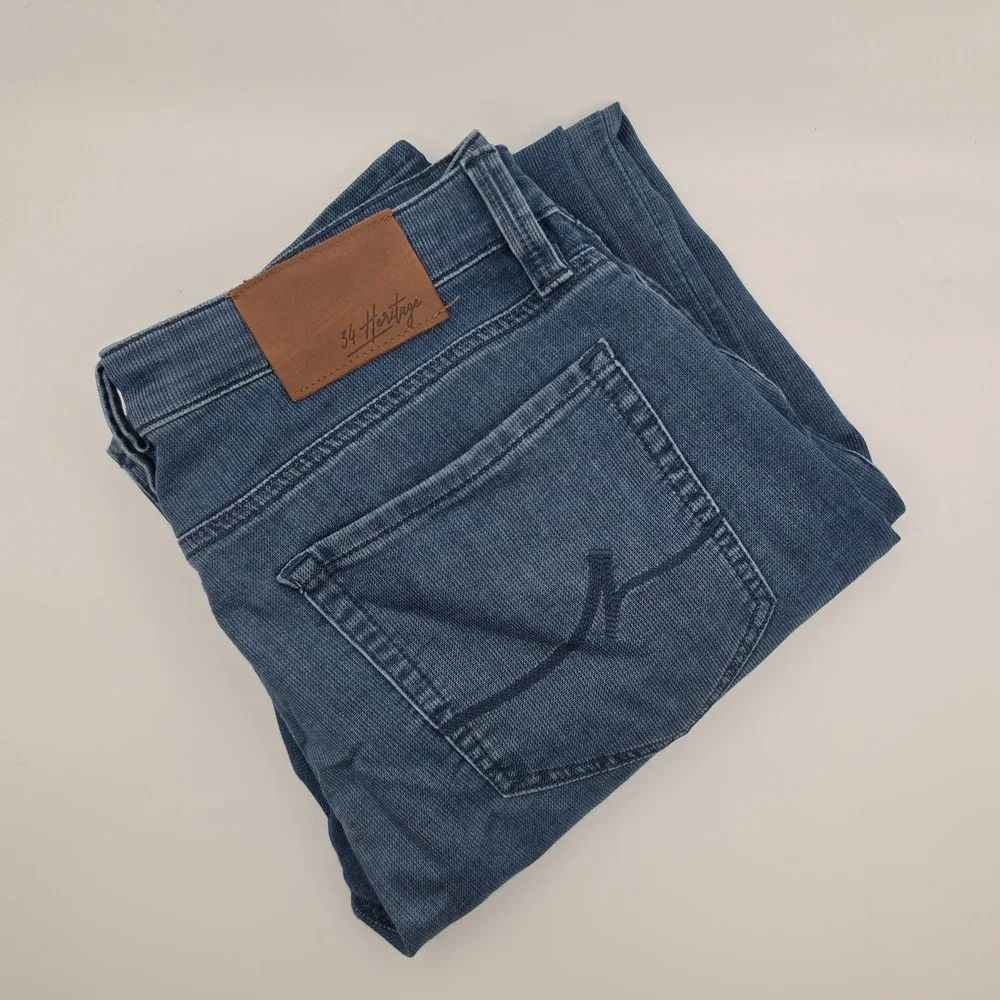 34 Heritage Jeans Mens 35x32 Courage Blue Casual Mid-Rise Straight Leg Denim